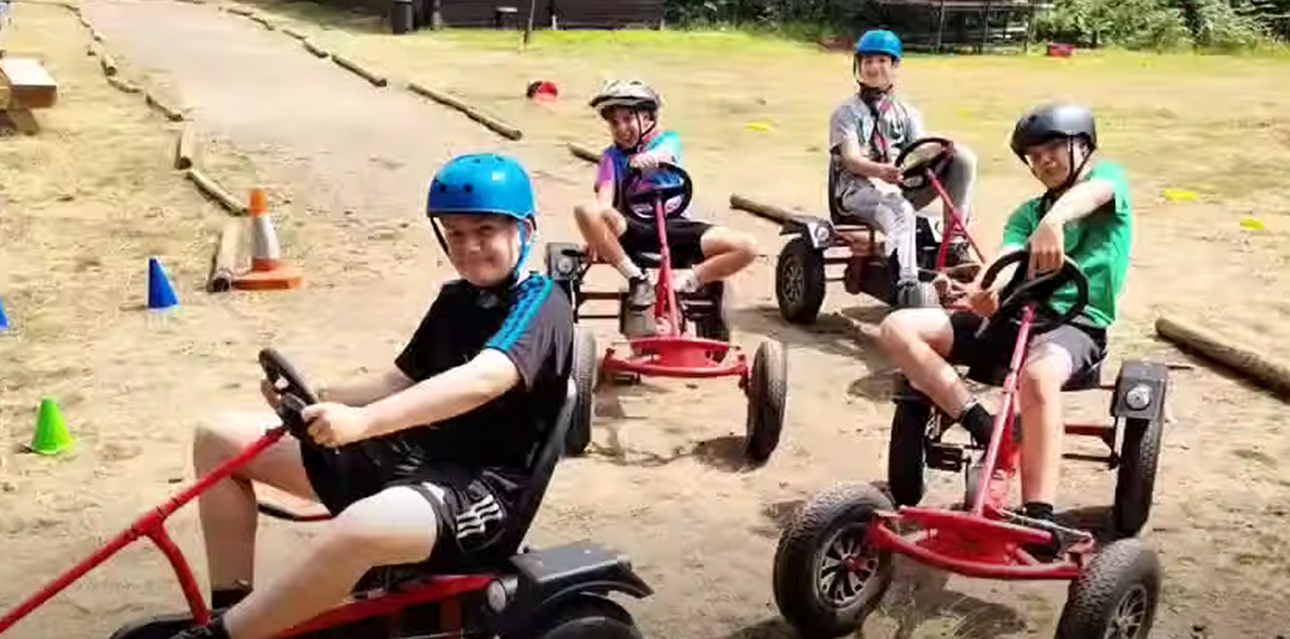 Group of Scouts on Go-Karts